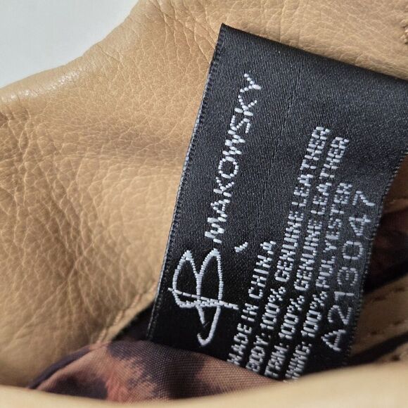 RARE B. Makowsky Crossbody Shoulder Bag Boho Style Camel Leather - Picture 6 of 15